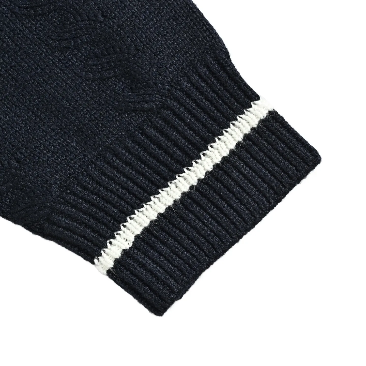 Louis Vuitton/Louis Vuitton 26Fw embroidered cable V-neck sweater